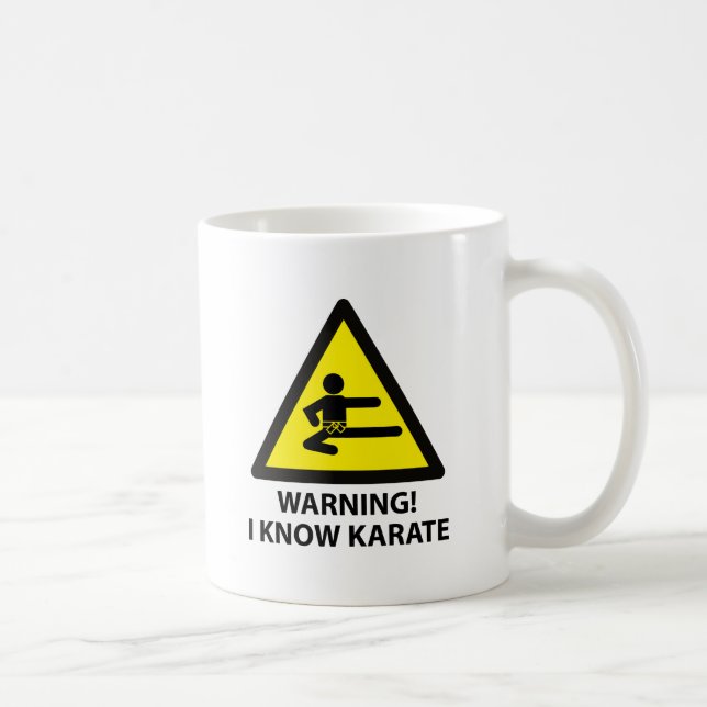 Caneca De Café Karaté de advertência (Direita)
