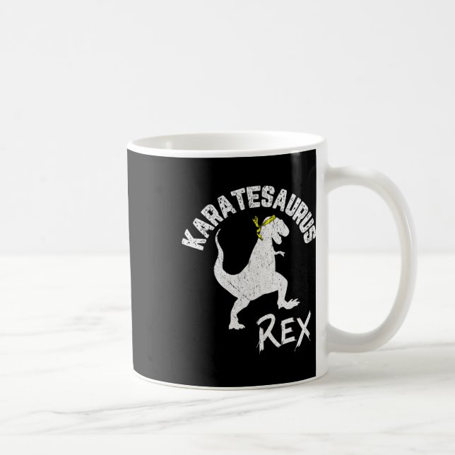 Caneca De Café Karate Karatesaurus Rex Dinossauro Engraçado Arte  (Direita)