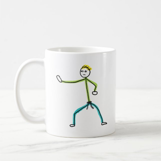 Caneca De Café Karate Stickman (Esquerda)