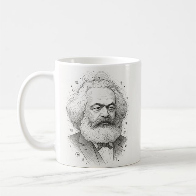 Caneca De Café Karl Marx Portrait design (Esquerda)