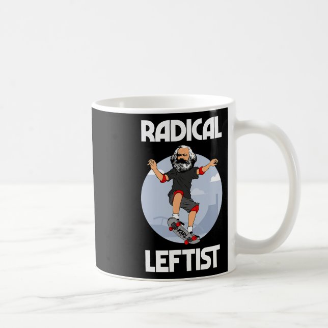 Caneca De Café Karl Marx Skate Radical de Esquerda Esquerdist Fun (Direita)