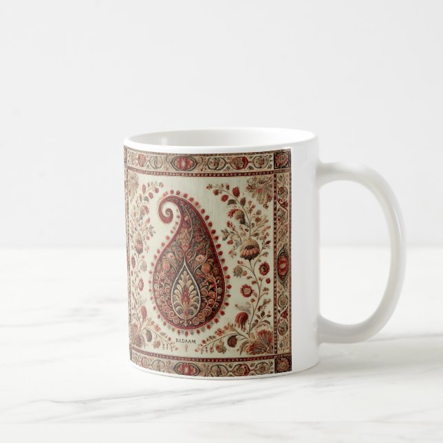 Caneca De Café Kashmiri Badaam Motif Embroiderme Design (Direita)