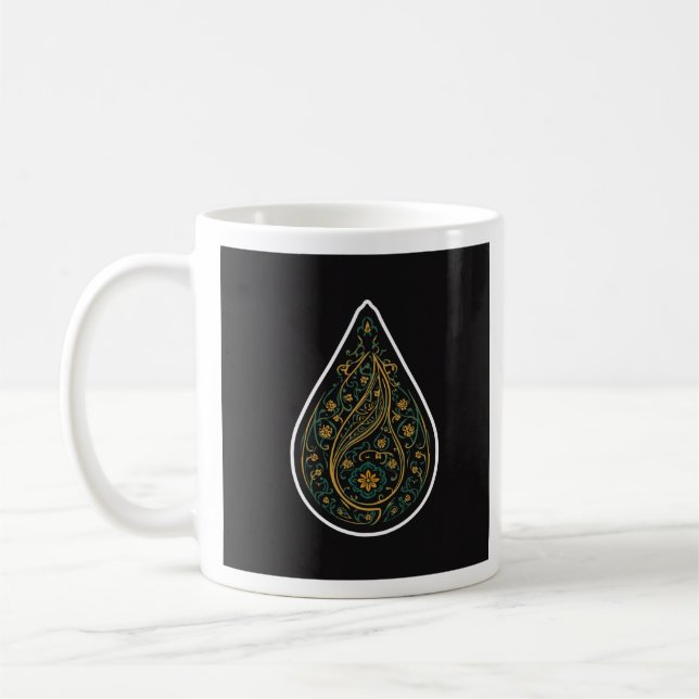 Caneca De Café Kashmiri Boteh Paisley  (Esquerda)