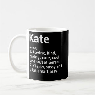 Caneca De Café KATE Definição Nome Personalizado Funny Birthday G