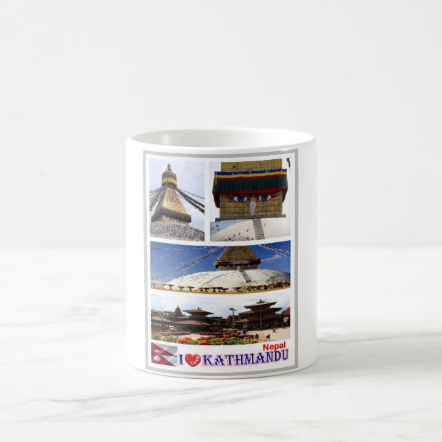 Caneca De Café Kathmandu - I Love - Nepal - (Centro)