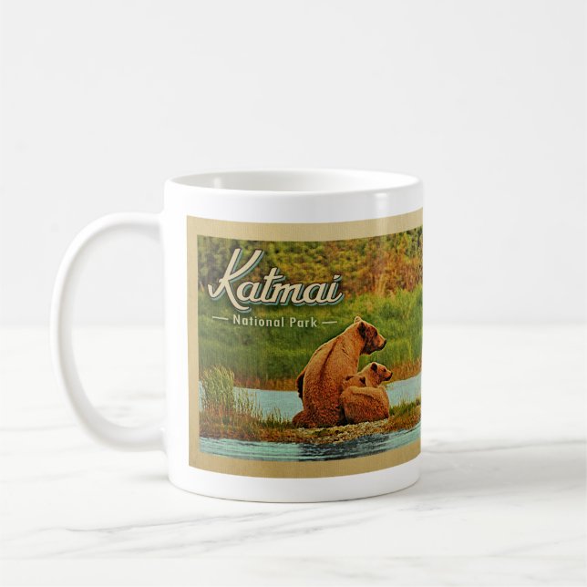 Caneca De Café Katmai National Park Bears Vintage (Esquerda)