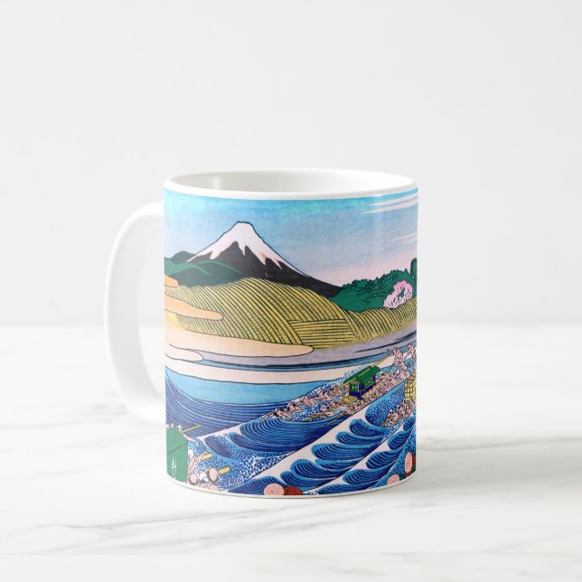 Caneca De Café Katsushika Hokusai - Fuji do Kanaya no Tokaido (Frente Esquerda)