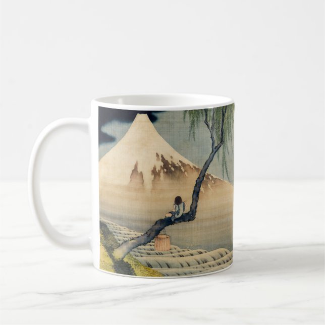 Caneca De Café Katsushika Hokusai - Menino Vivendo o Monte Fuji (Esquerda)