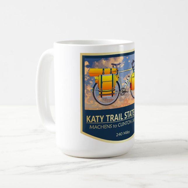 Caneca De Café Katy Trail (bicicleta2)2 (Frente Esquerda)