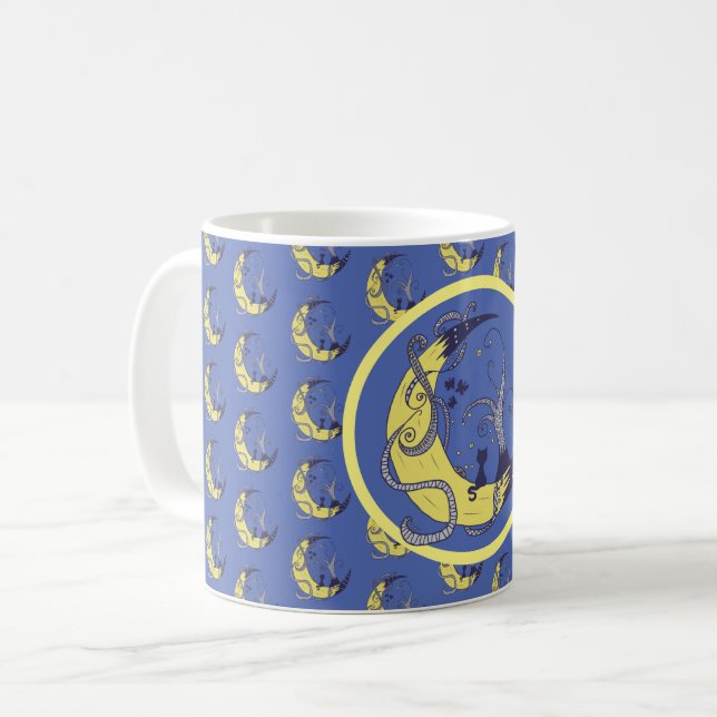 Caneca De Café Katze im Mond  Kaffeetasse (Frente Esquerda)