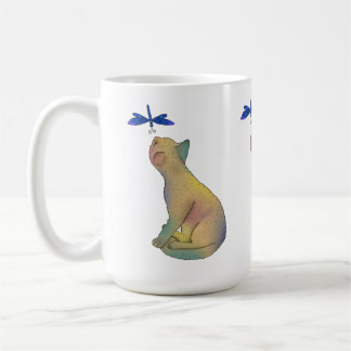 Caneca De Café Katze und blaue Libelle