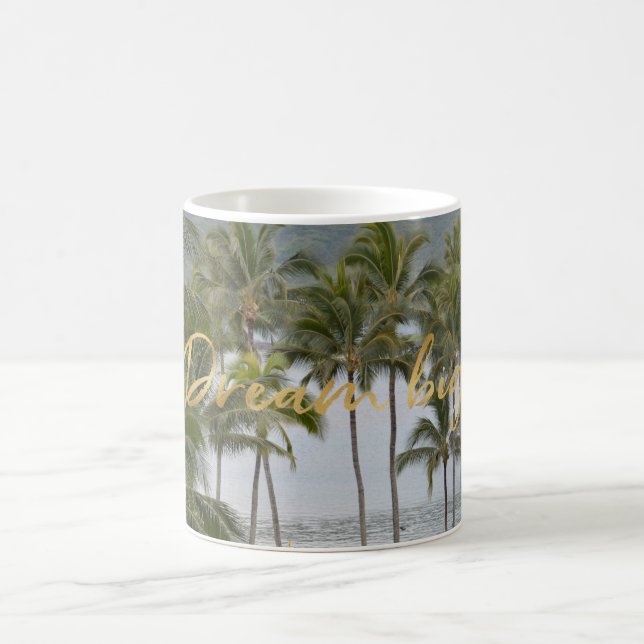 Caneca De Café Kauai Hawaii Palm Trees Beach Dourado Dream (Centro)