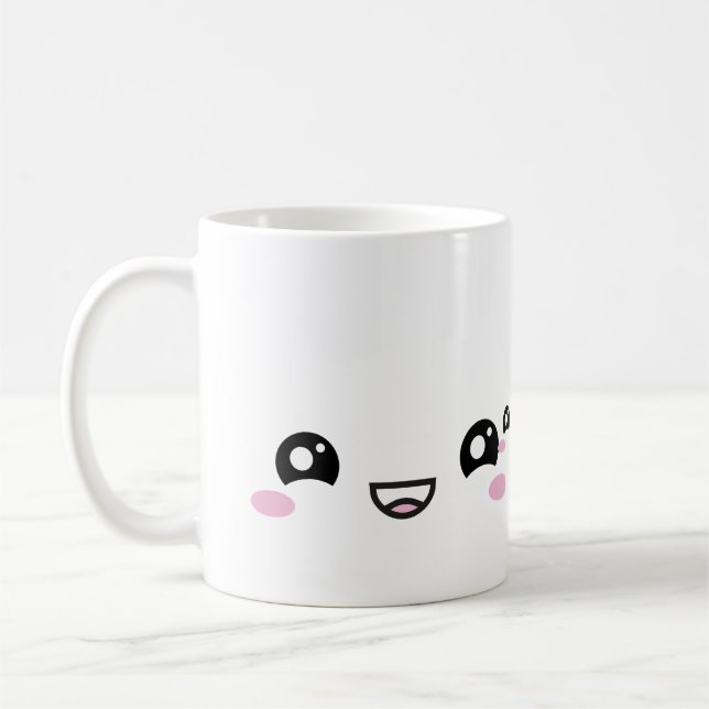 Caneca De Café Kawaii Anime Faces Mug – Cute & Expressive Charact (Esquerda)