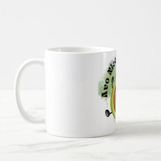 Caneca De Café Kawaii Avocado Mug - Design cômoda e feliz (Esquerda)