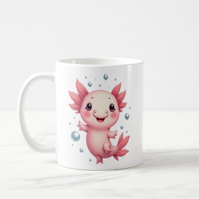 Caneca De Café Kawaii Axolotl - Água cúbita (Esquerda)