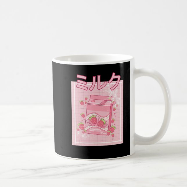 Caneca De Café Kawaii Axolotl Strawberry Milk Shake Carton Japane (Direita)