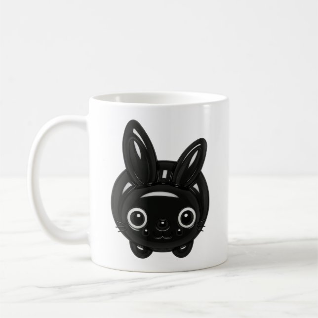 Caneca De Café Kawaii Black Bunny (Esquerda)