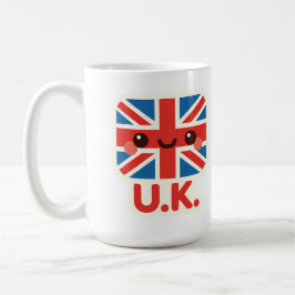 Caneca De Café Kawaii British Flag - Cute UK Design