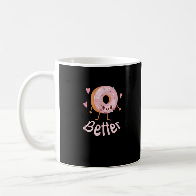 Caneca De Café Kawaii Casal Combinando Café E Donut Melhor Juntos (Esquerda)