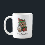 Caneca De Café Kawaii Cat Christmas Coffee Mug<br><div class="desc">Charming kawaii cat holiday mug — perfect for cat lovers and coffee fans. This festive mug features a cute kitty in a winter hat holding a present and iced coffee. Ideal as a Christmas gift,  office mug,  or cozy morning cup. Personalize with a name to make it special.</div>