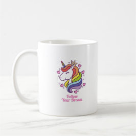 Caneca De Café Kawaii Colorful Rainbow Unicorn Dreams