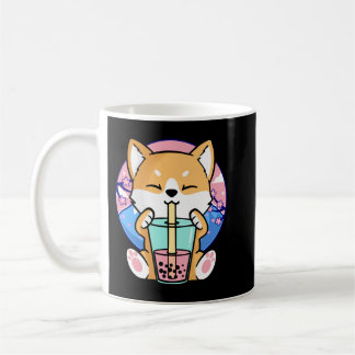 Caneca De Café Kawaii Corgi Dog Bubble Tea Boba Anime Neko Japane