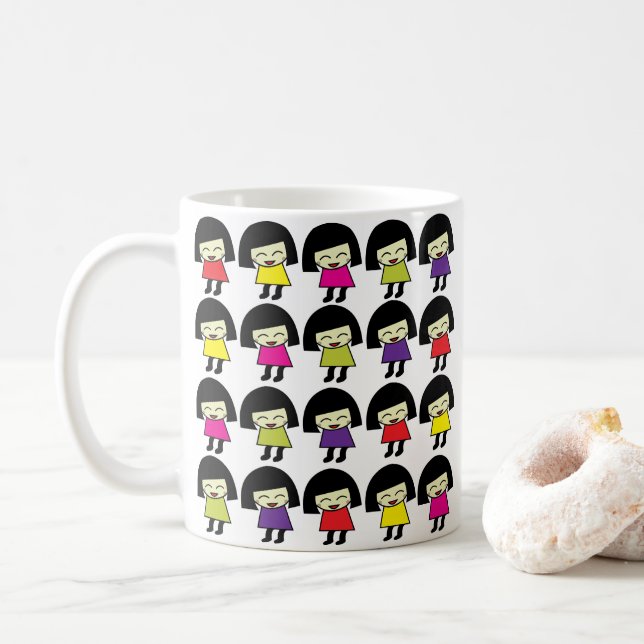 Caneca De Café Kawaii Cute Girls Kawaii (Com Donut)