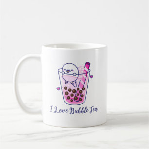 Caneca De Café Kawaii Cute Pastel Pink Budget Boba Bubble Tea