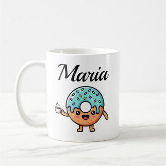 Caneca De Café  Kawaii Donut Coffee Lover Personalized Coffee Mug