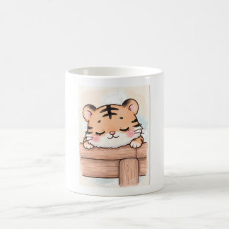 Caneca De Café Kawaii Dormilón, Acuarela Tierna
