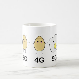 Caneca De Café Kawaii Egg recebe radiação em torre 5G