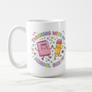 Caneca De Café  Kawaii Escola Melhor Amiga Gêmeas Amizade 