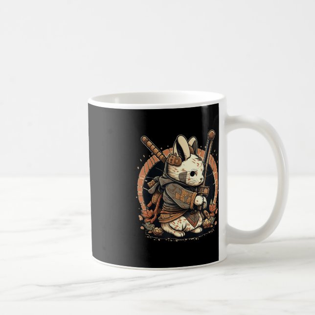 Caneca De Café Kawaii - Estilo Japonês Samurai Bunny Anime (Direita)