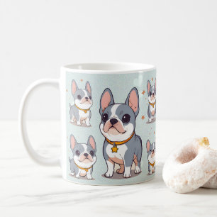 Caneca De Café Kawaii French Bulldog Frenchie Moods
