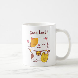 Caneca De Café Kawaii - Gato De Boa Sorte Japonês Maneki Neko