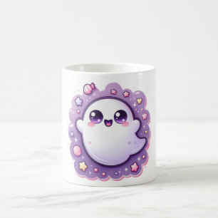 Caneca De Café Kawaii Ghost Mug Cute Pastel Halloween Café Cup