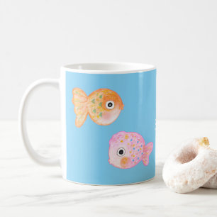Caneca De Café Kawaii Goldfish Ficheiro engraçado Nome personali
