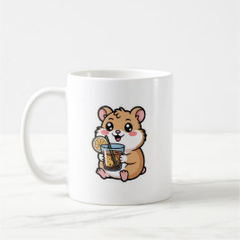 Caneca De Café Kawaii Hamster Chá Gelado 🐹🍋 – Refrescante Fofo 