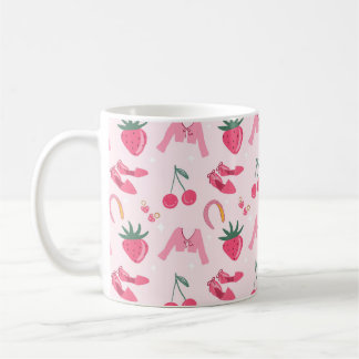 Caneca De Café Kawaii Hand-drawn Girly Things Seamless Pattern