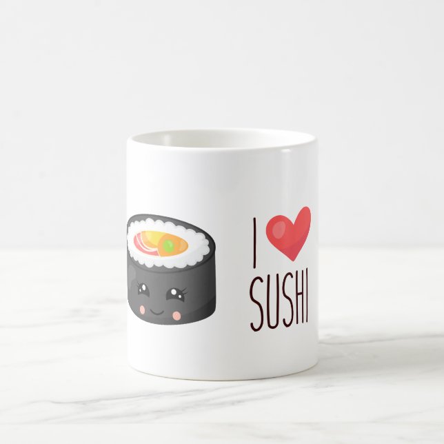 Caneca De Café Kawaii I Love Sushi (Centro)