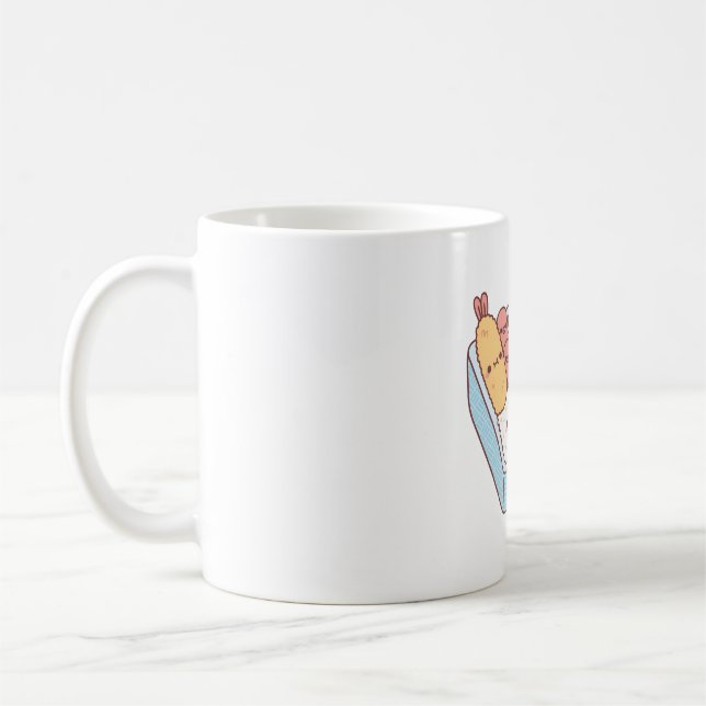 Caneca De Café Kawaii Japonês Bento Box Tempura Prawn (Esquerda)