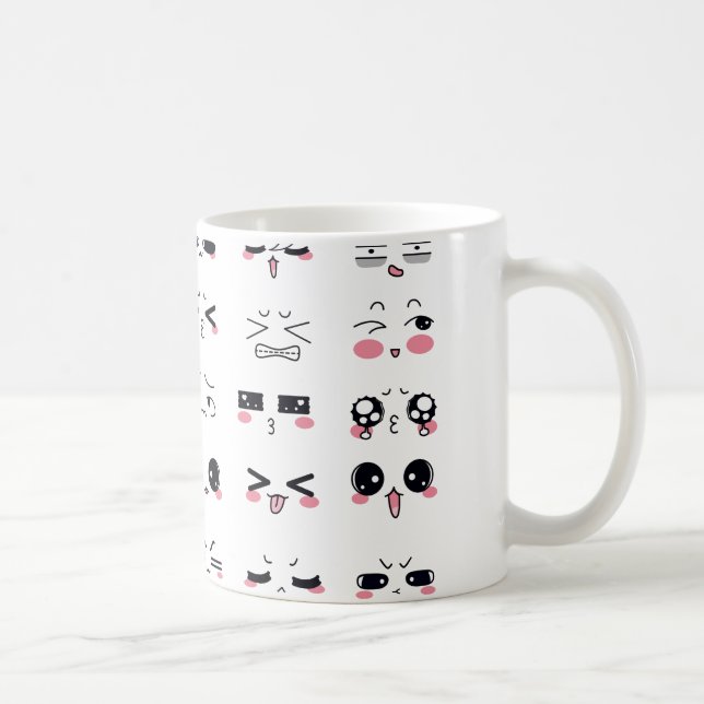 Caneca De Café kawaii kaomoji (Direita)