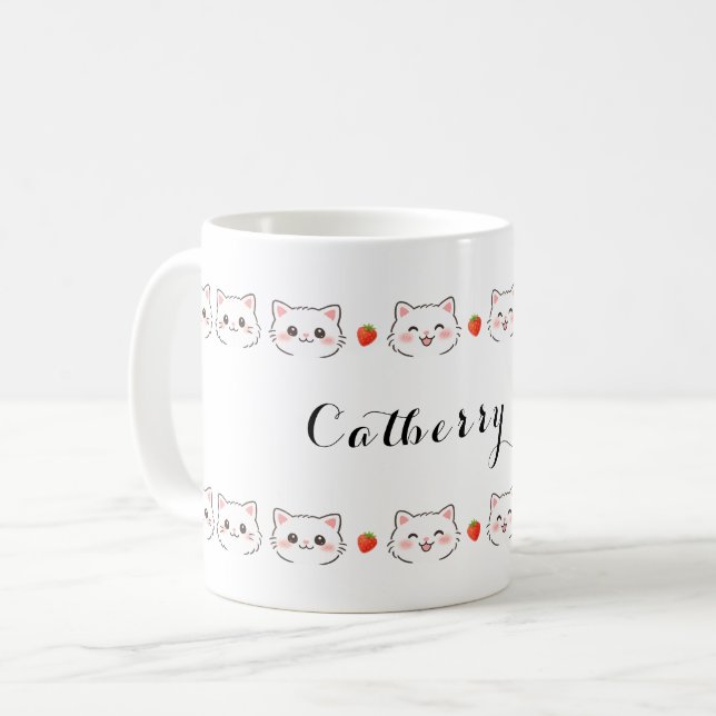 Caneca De Café Kawaii Kitty Ceramic Mug (Frente Esquerda)