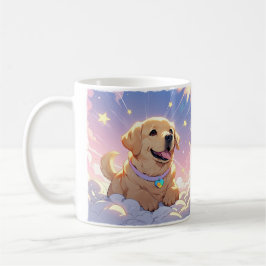 Caneca De Café Kawaii Labrador Retriever céu e estrelas