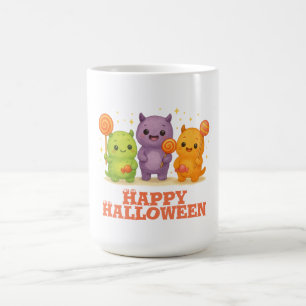 Caneca De Café Kawaii Monsters & Lollipops Halloween