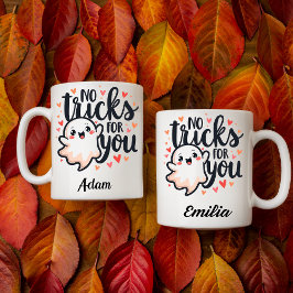 Caneca De Café Kawaii Não Tem Truques Para Você Nome Casal Mug Ha