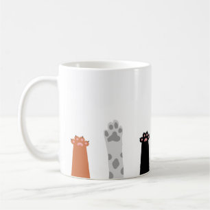 Caneca De Café Kawaii Paws Levantou