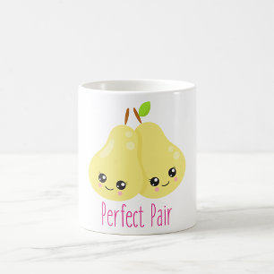 Caneca De Café Kawaii Pear Casal Perfeito Par Funny Pun
