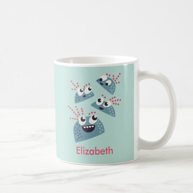 Caneca De Café Kawaii personagens bonitinhos nome das crianças (Direita)