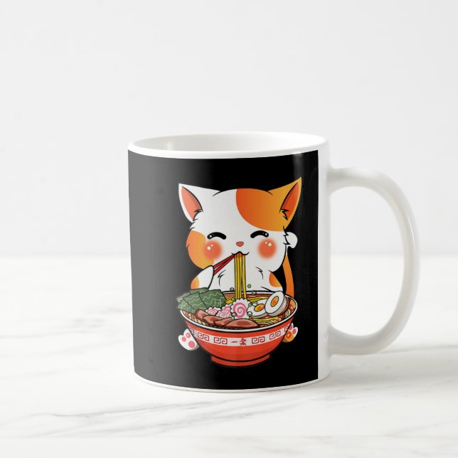 Caneca De Café Kawaii Ramen Cat Anime Comida Japonesa Girls Offic (Direita)